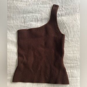 Babaton Knit One-Shoulder Tank